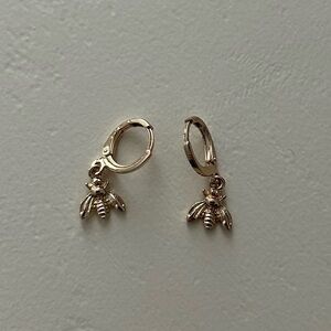 Charming Gold Bee Drop Earrings